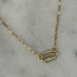 Gold Chain Crystal Horse Bit Chunky Necklace 

Brand New